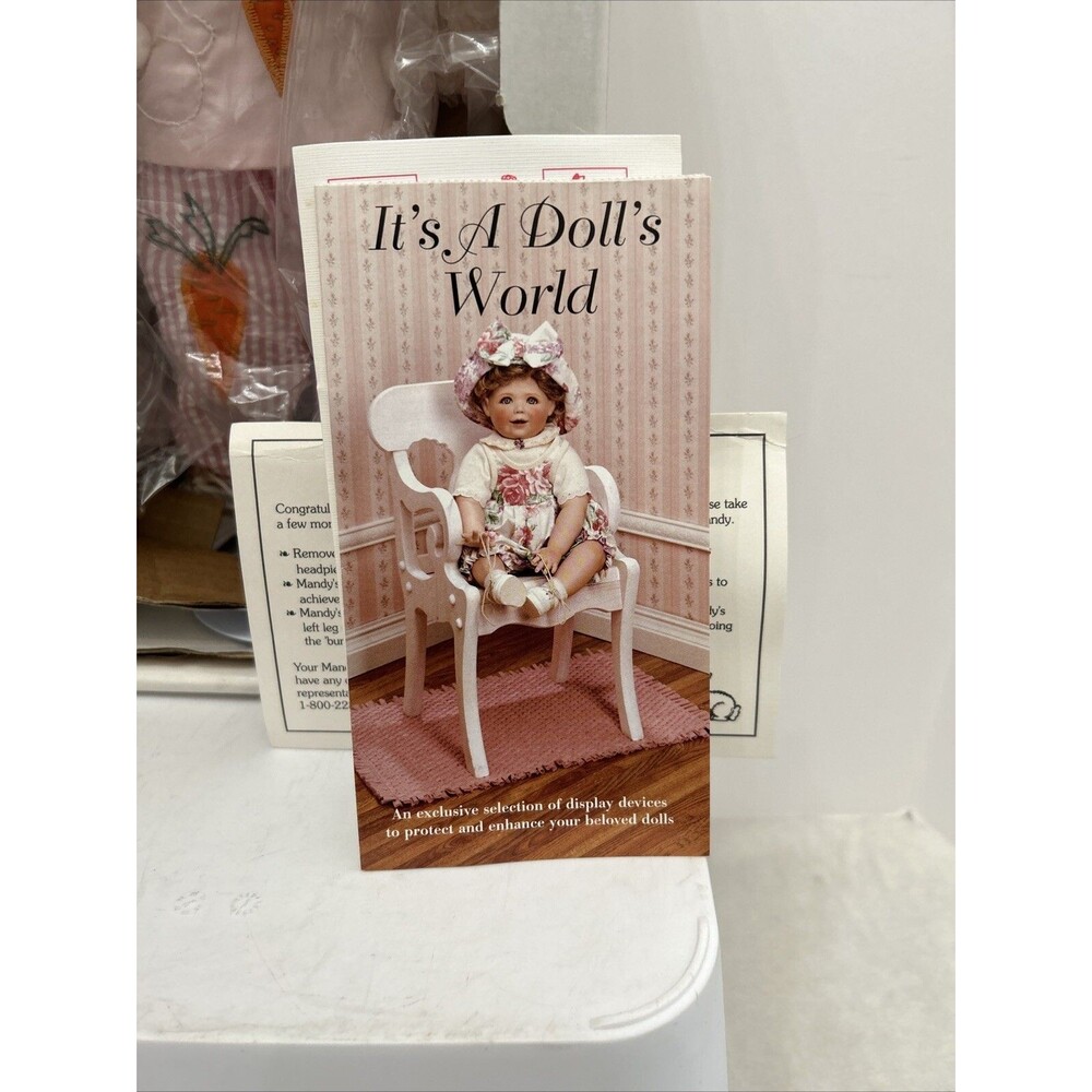 🔥🆕🔥Vintage 1993 Mandy Porcelain Doll By Bets Van Boxel Bunny Rabbit - Picture 5 of 8